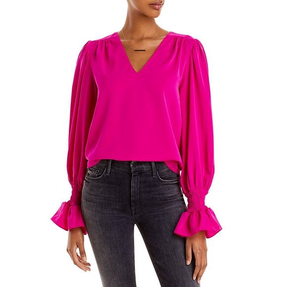 Aqua Long Sleeve V-Neck Top Size XS New with Tags - Picture 1 of 6
